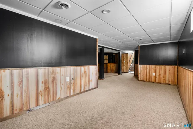 a view of hallway with stairs