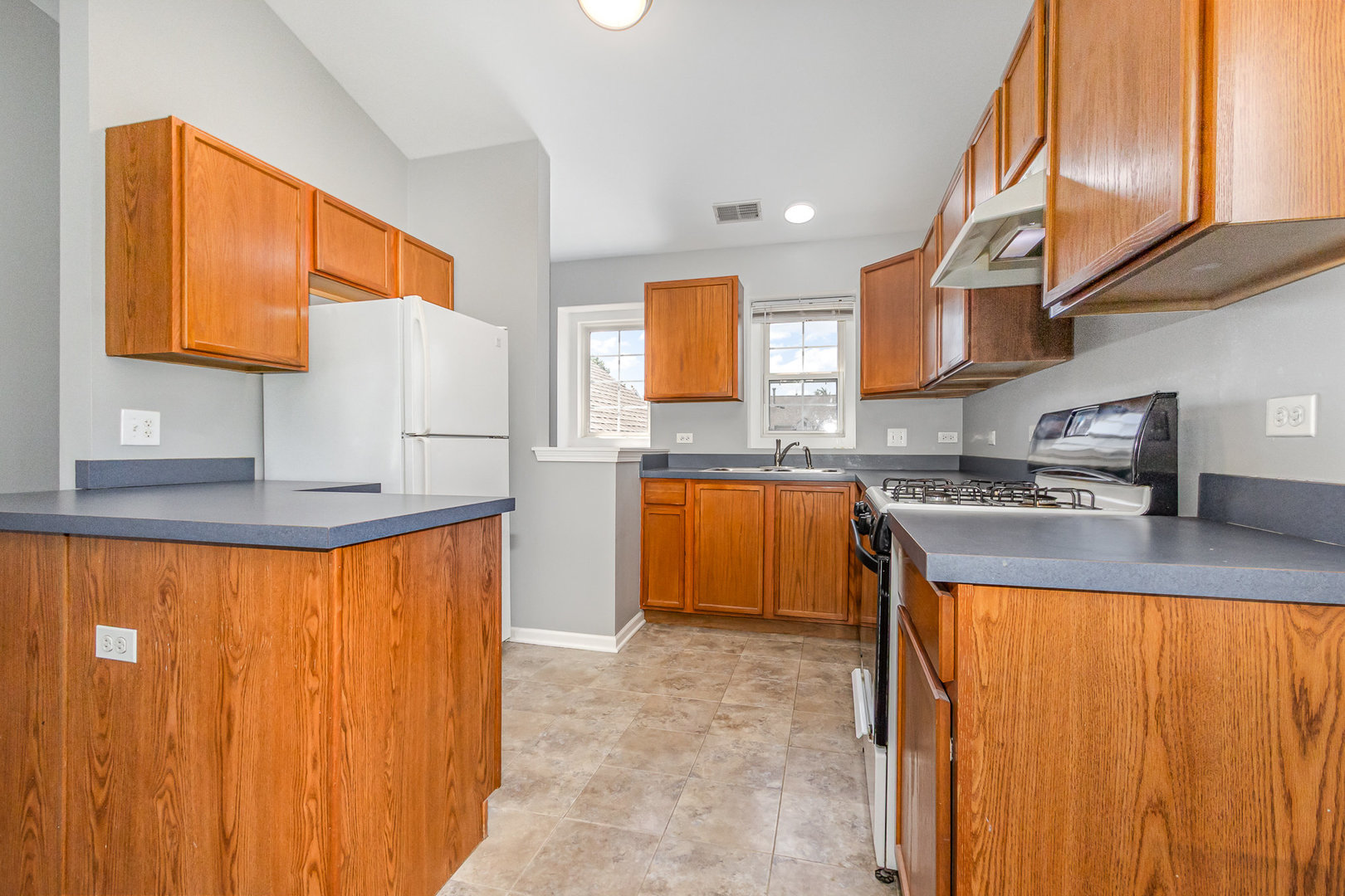 2211 Waterleaf Court, Unit 204 Naperville, IL 60564 - Photo 5 of 17 a kitchen with stainless steel appliances granite countertop a sink and a refrigerator