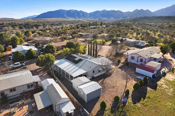 a view of a city with a mountain