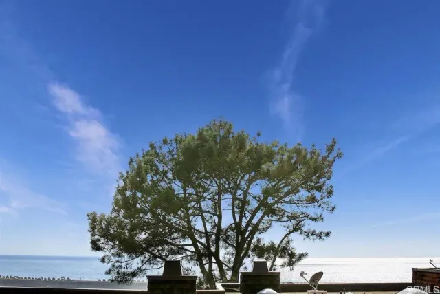 a view of a lake with a yard