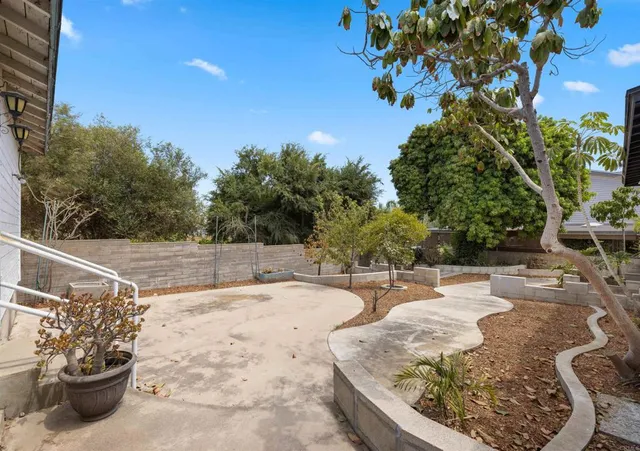 a view of a backyard