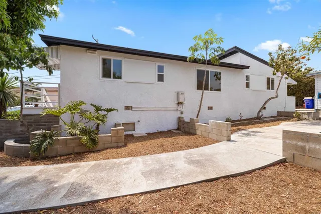 a view of a house with a patio