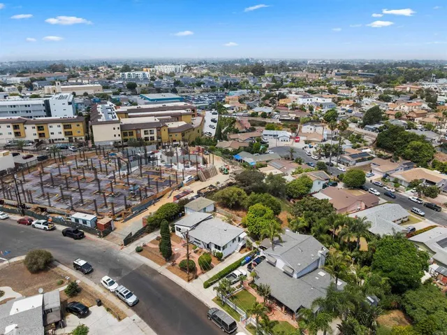 an aerial view of a city