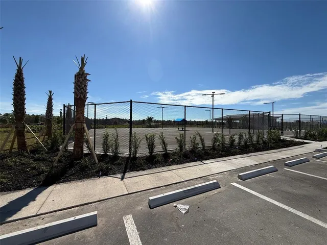 a view of a terrace with a bench