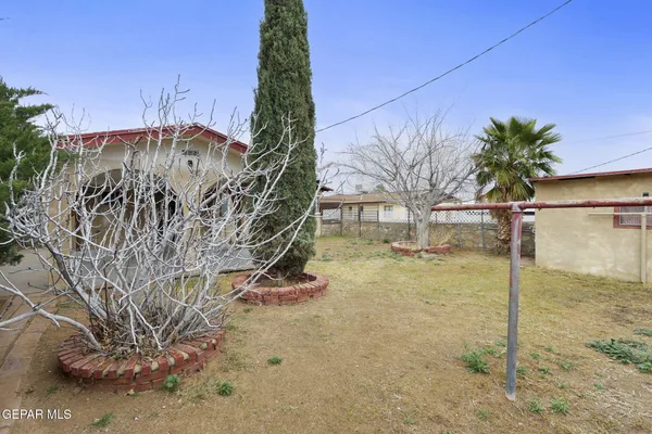 a view of a backyard