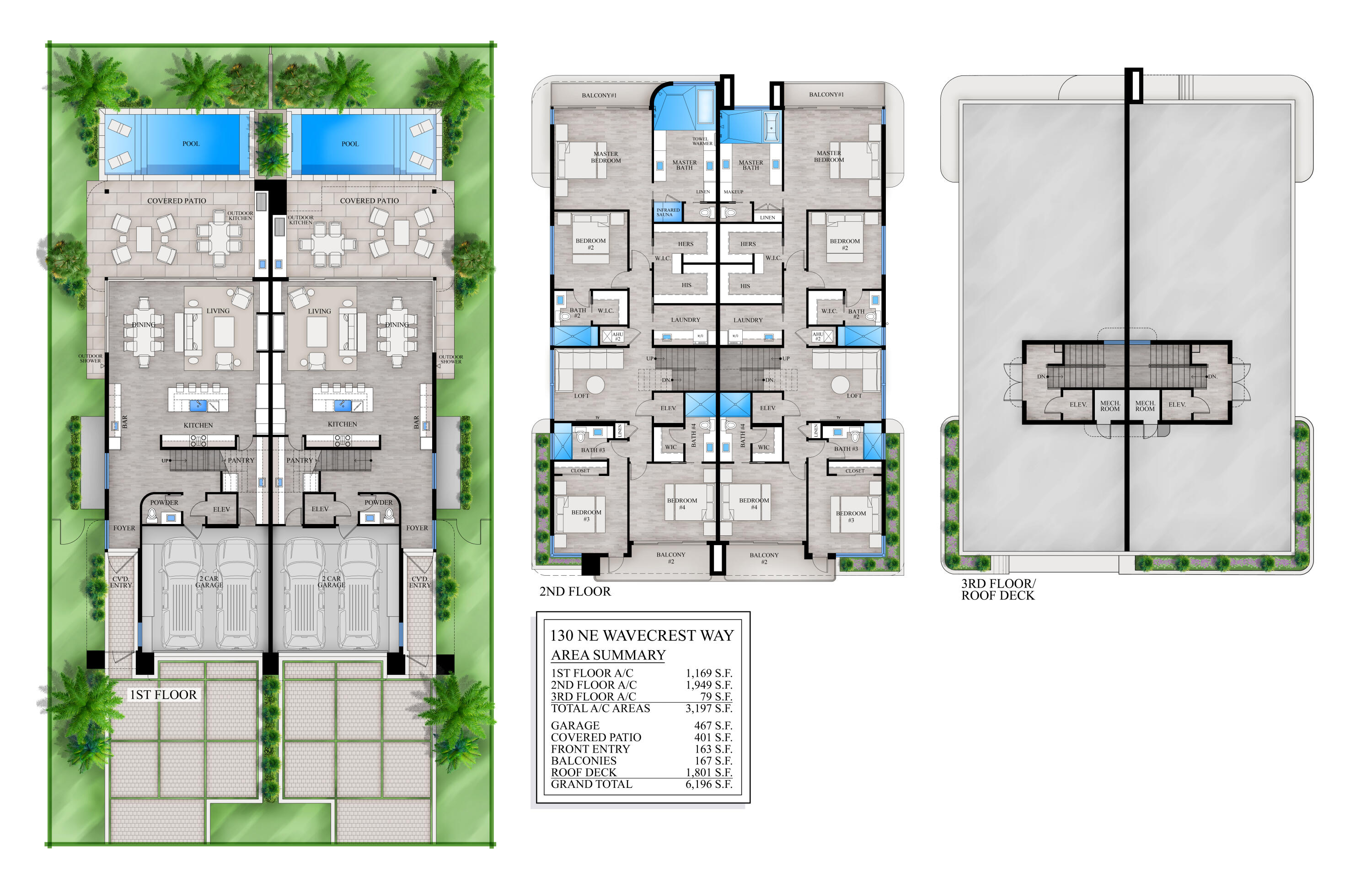 130 Northeast Wavecrest Way Boca Raton, FL 33432 - Photo 59 of 63 130 Ne Wavecrest Way Color Plan_Comp e