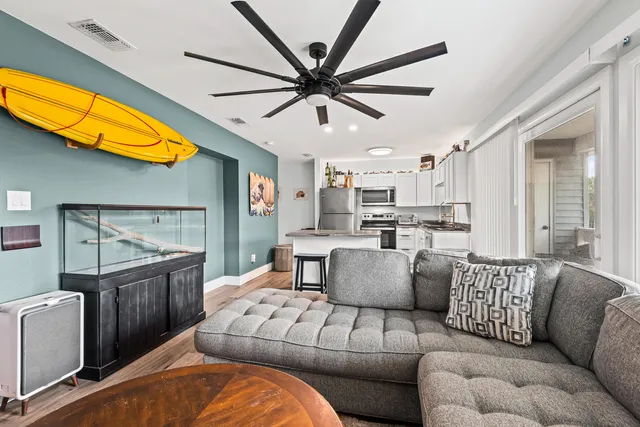 a living room with furniture