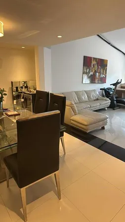 a living room with furniture