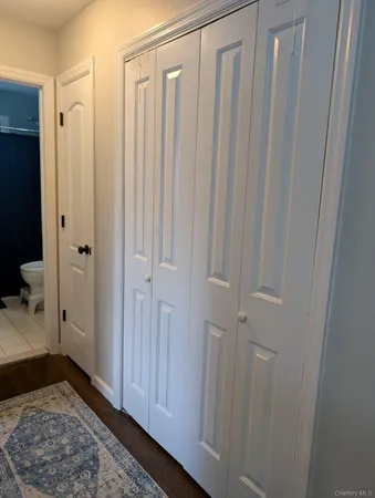 a view of a bathroom with small space
