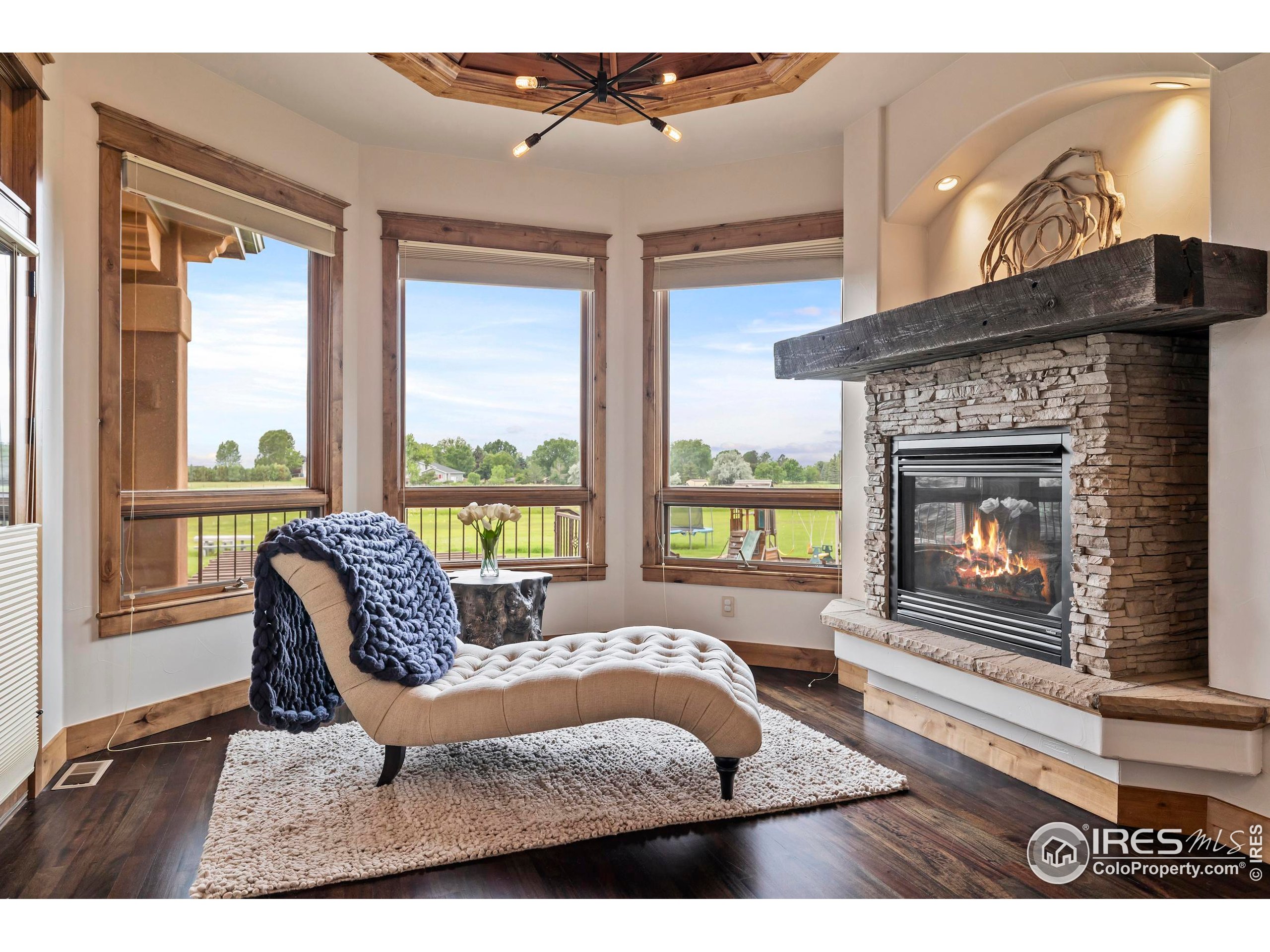 863 Riparian Way Fort Collins, CO 80524 - Photo 19 of 38 a living room with furniture and a fireplace