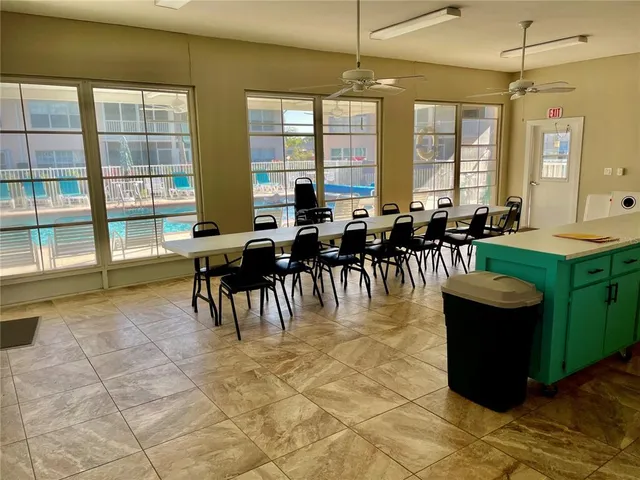 an open kitchen with lots of counter top space