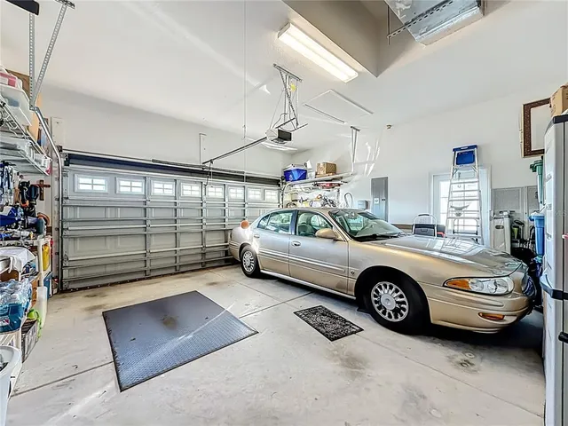 a car parked in a garage