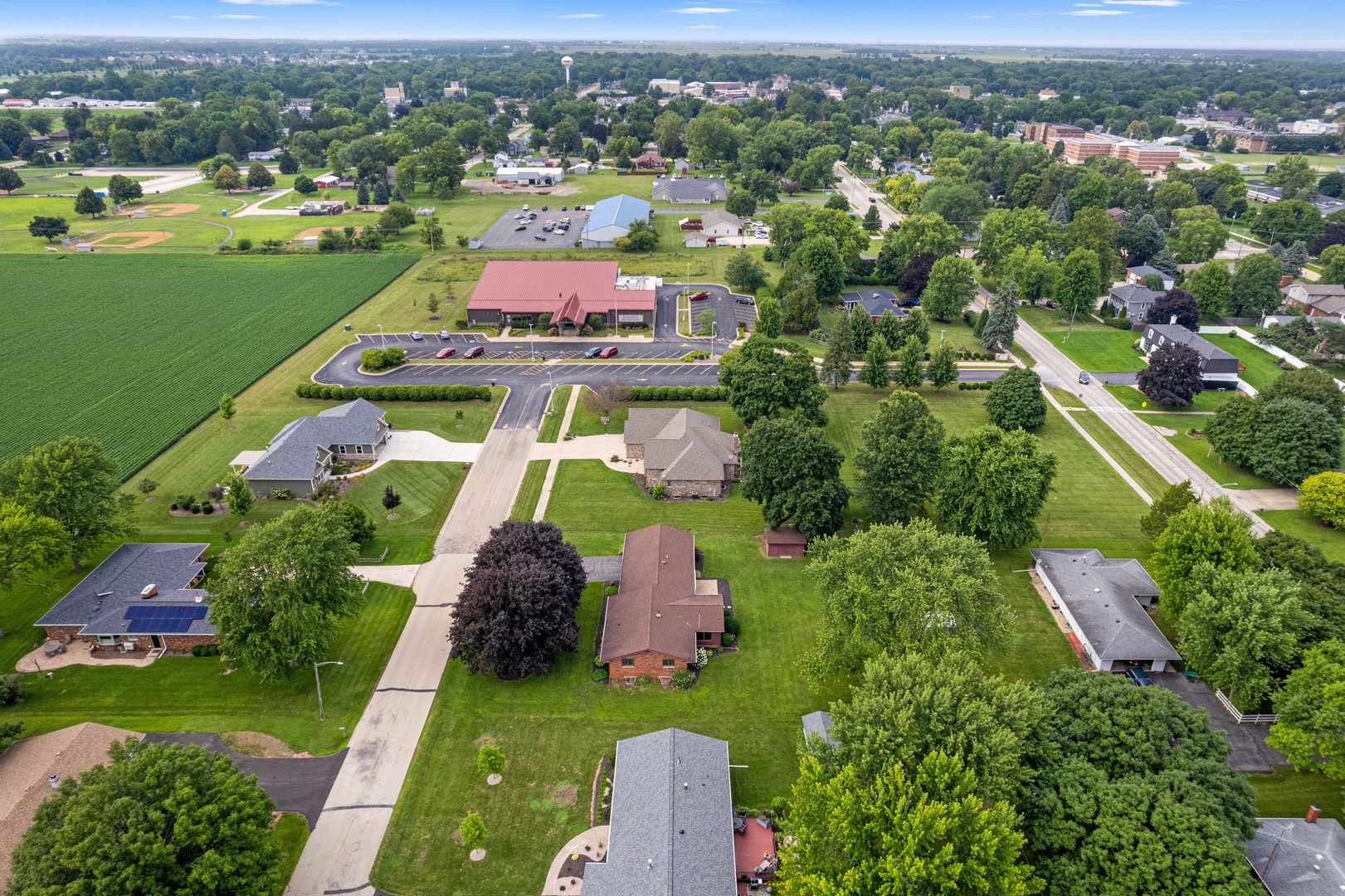 1102 Vale Street Sandwich, IL 60548 - Photo 37 of 44 an aerial view of a house with yard swimming pool outdoor seating and yard