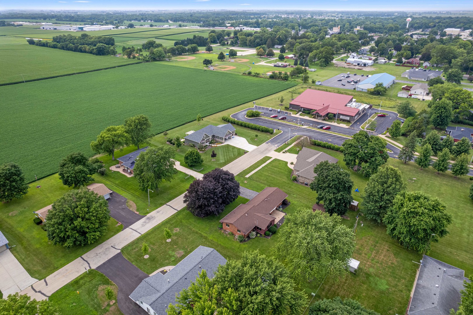 1102 Vale Street Sandwich, IL 60548 - Photo 42 of 44 an aerial view of a house with a garden