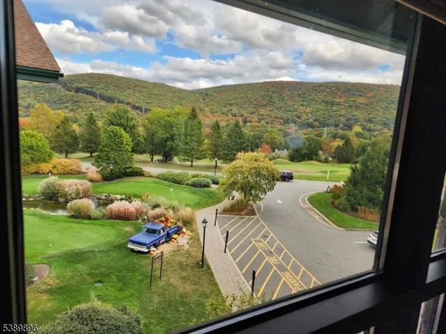 a view of a lake from a window