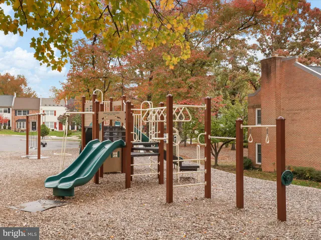 a view of a park with slide