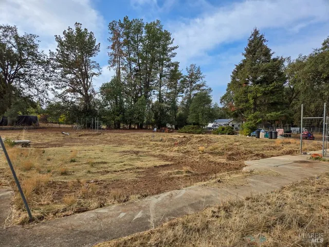 a backyard of a house with lots of green space