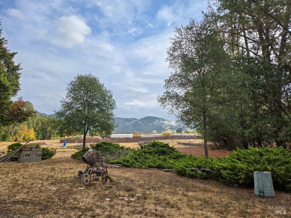 1540 Rd D Redwood Valley, CA 95470 - Photo 35 of 42 a view of a backyard with table and chairs under an umbrella