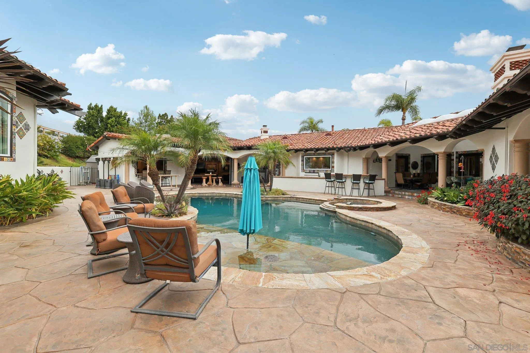13371 Summit Circle Poway, CA 92064 - Photo 50 of 75 a view of a house with swimming pool and sitting area