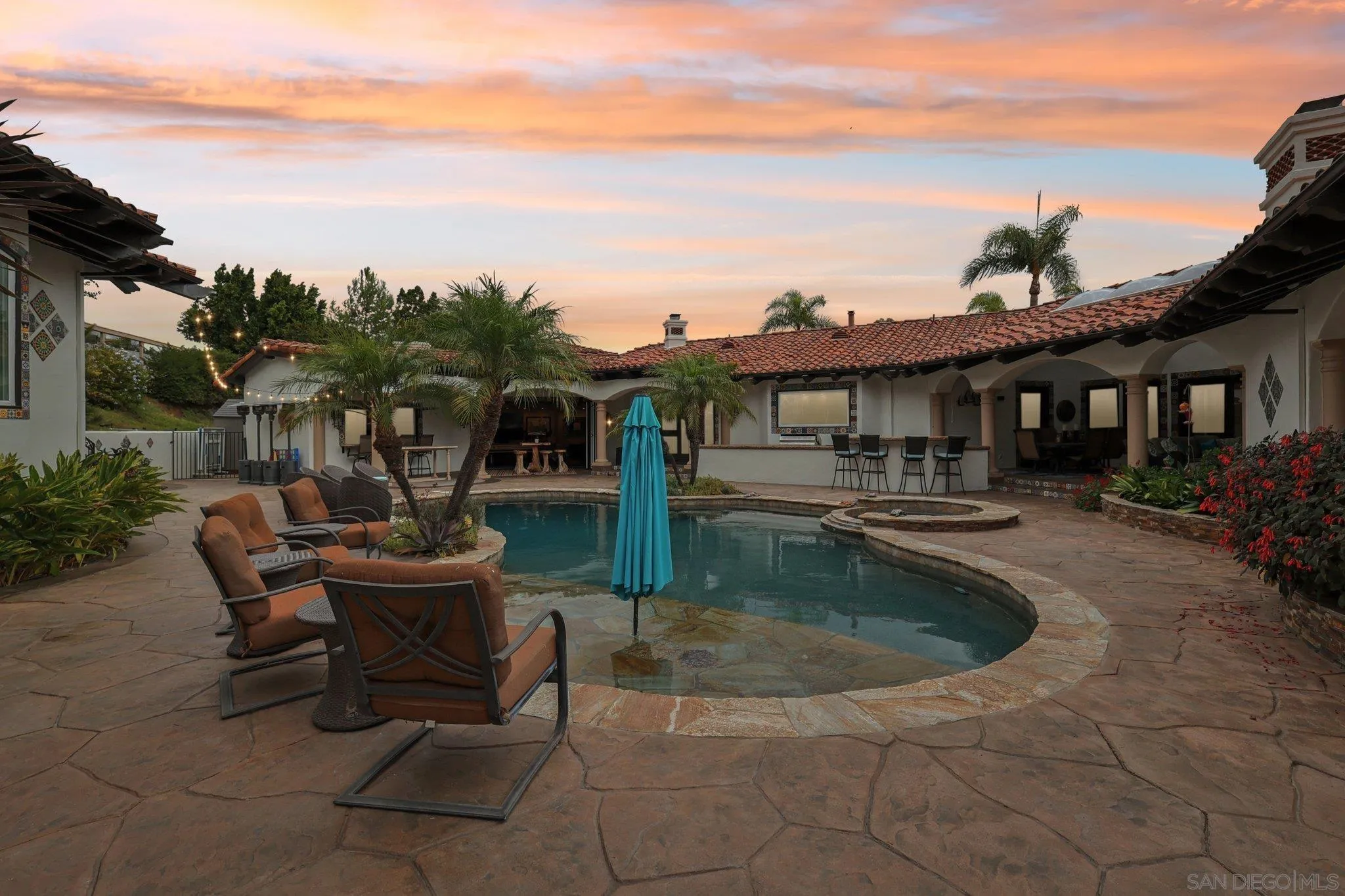 13371 Summit Circle Poway, CA 92064 - Photo 74 of 75 a view of a house with swimming pool and sitting area