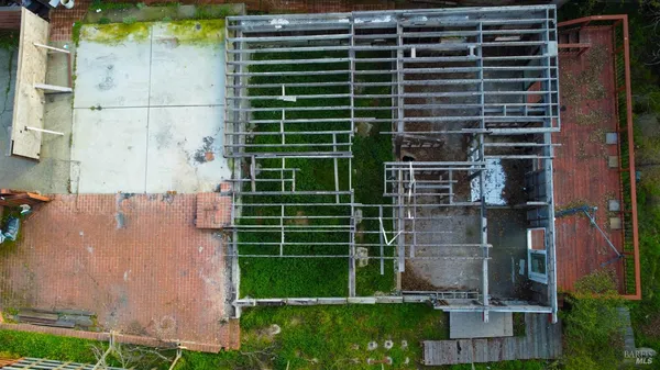 a view of a wooden deck with a bench
