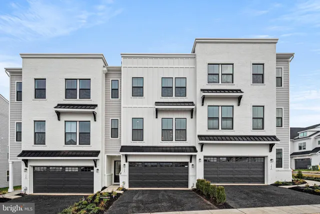 a front view of a multi story building