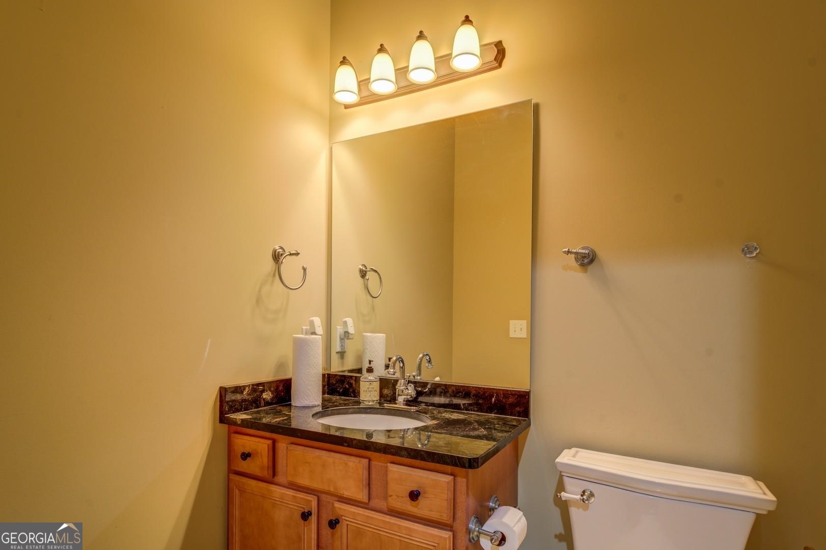 4165 Raphael Street Covington, GA 30014 - Photo 21 of 25 a bathroom with a sink a toilet and mirror