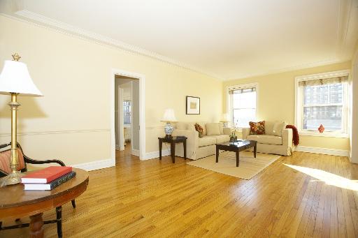 1255 North State Parkway, Unit 5D Chicago, IL 60610 - Photo 3 of 16 a living room with furniture and a wooden floor