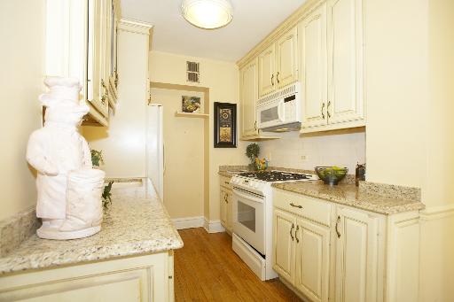 1255 North State Parkway, Unit 5D Chicago, IL 60610 - Photo 7 of 16 a kitchen with stainless steel appliances granite countertop a sink and a stove