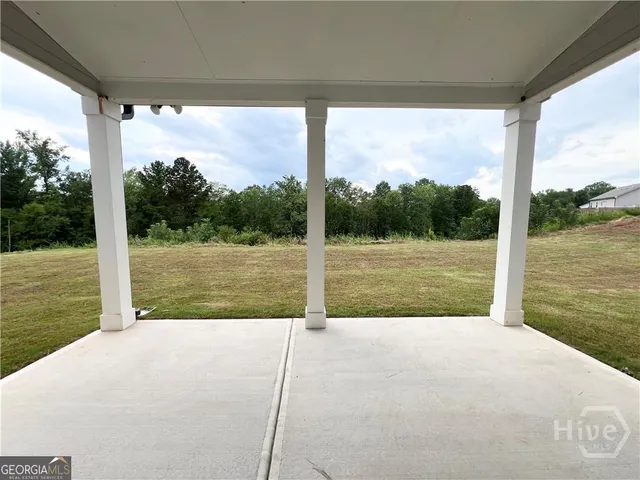 a view of a garden from a windows