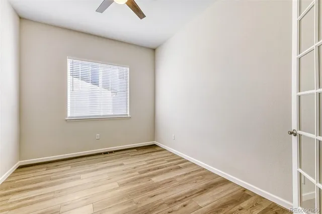 an empty room with a window