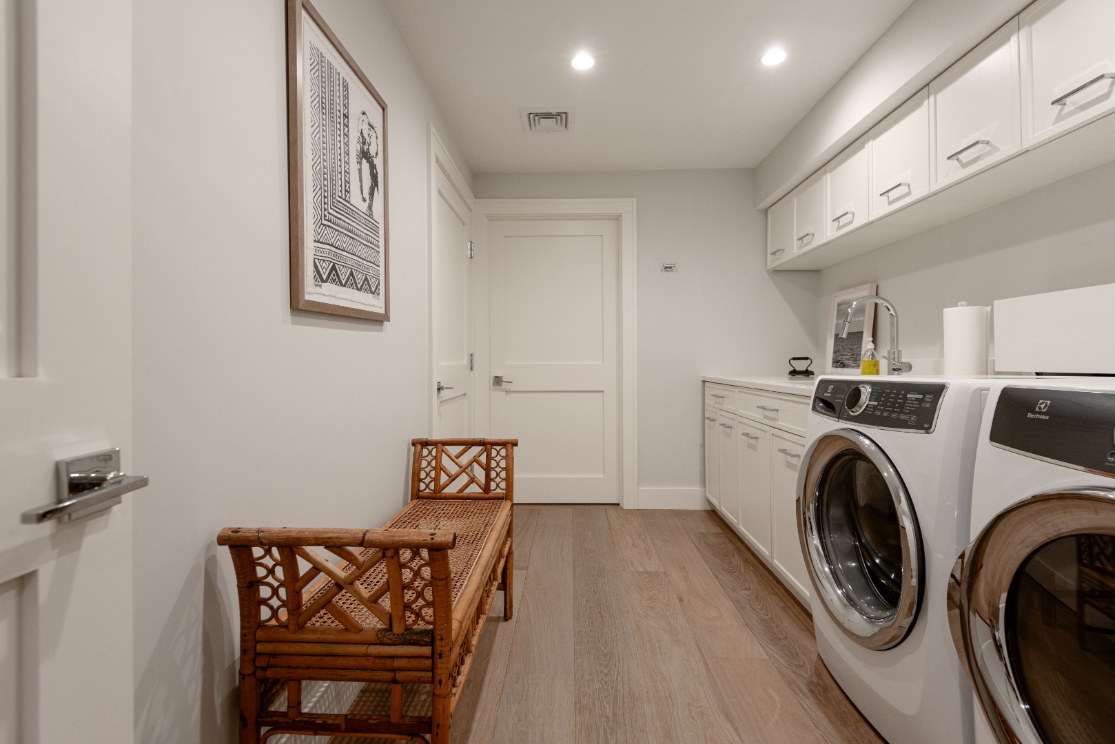 34 Bosworth Road Nantucket, MA 02554 - Photo 36 of 38 a view of a hallway with washer and dryer