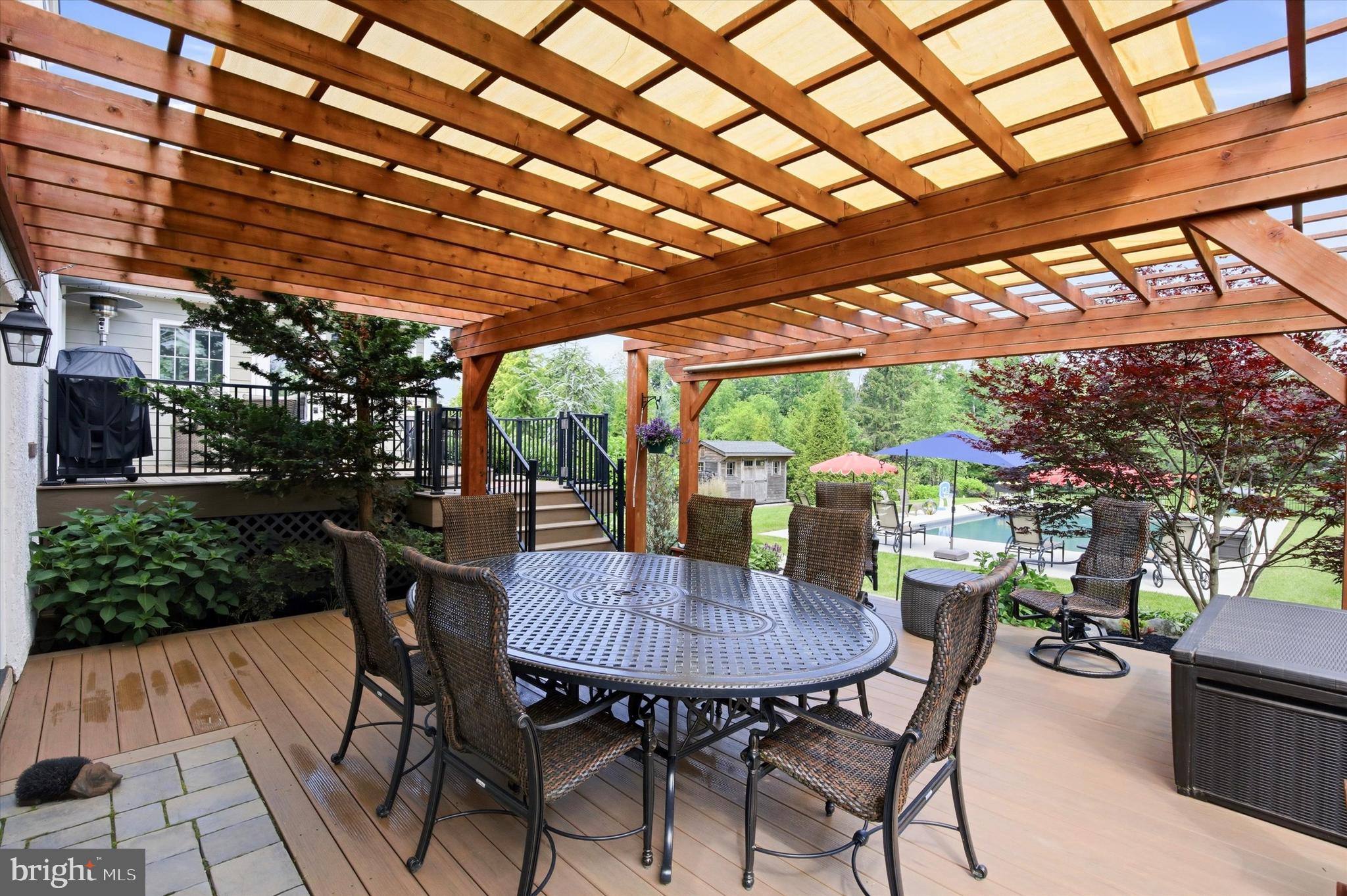 1317 Dell Road Norristown, PA 19403 - Photo 39 of 61 Custom bi-level deck overlooking pool