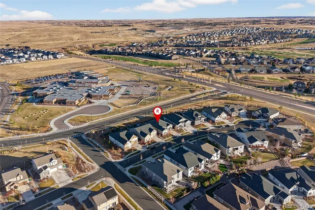 an aerial view of a city