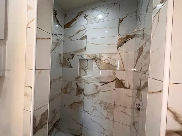 a bathroom with a shower