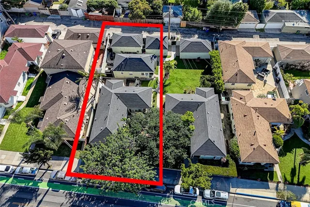 an aerial view of multiple house