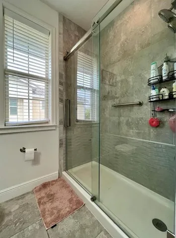 a bathroom with a shower