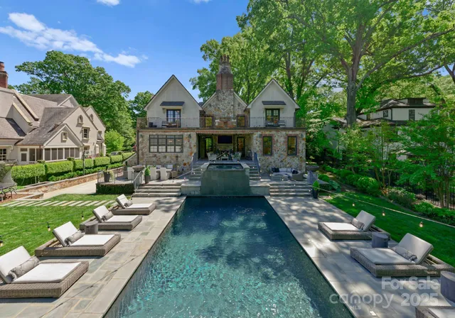 a front view of a house with entertaining space