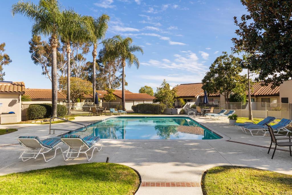 132 South Jayton Lane Encinitas, CA 92024 - Photo 32 of 37 an aerial view of a swimming pool with outdoor seating