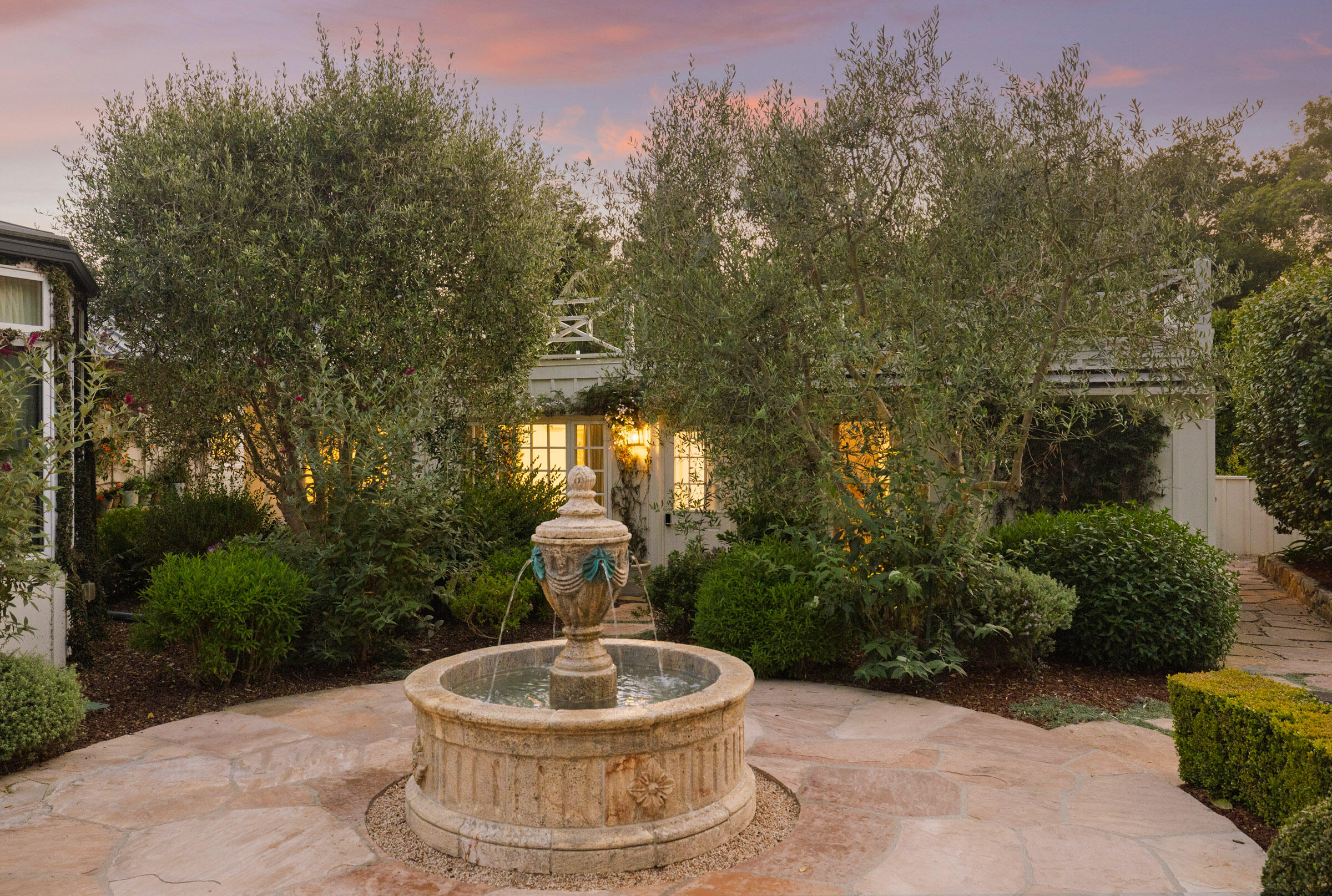 1166 Summit Road Montecito, CA 93108 - Photo 29 of 42 Fountain toward Guest House