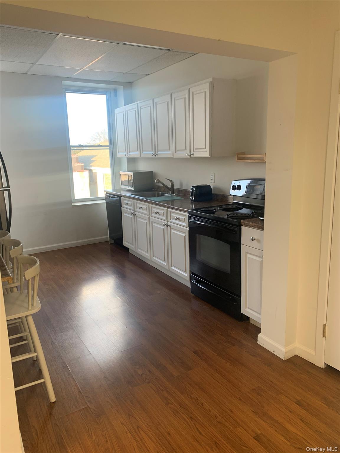249 Main Street, Unit EAST Huntington, NY 11743 - Photo 11 of 11 a kitchen with granite countertop a stove a sink and a microwave