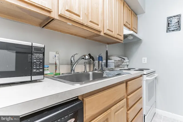 a kitchen with stainless steel appliances a sink and cabinets