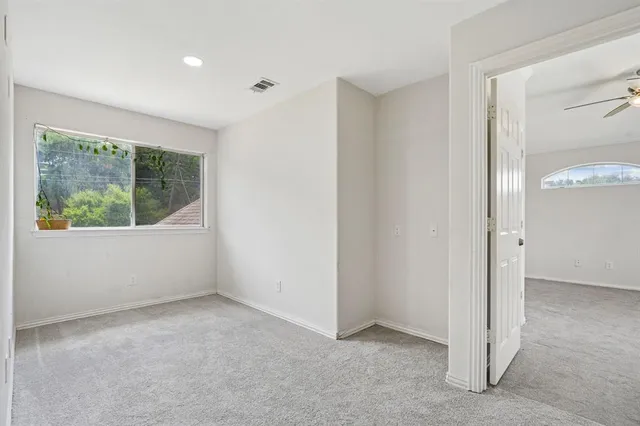 an empty room with a window