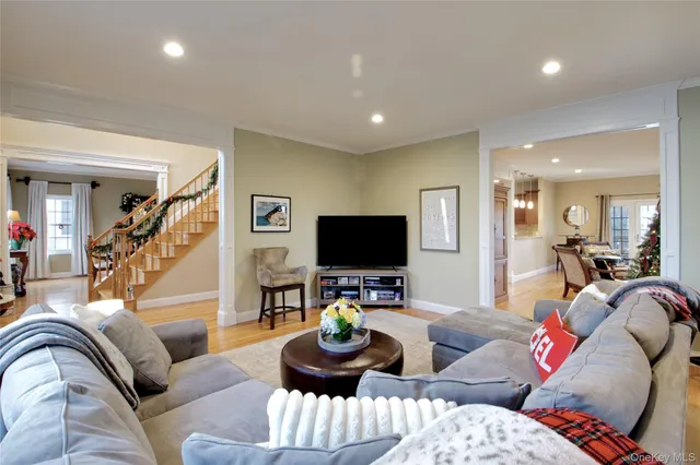 a kitchen with a dining table chairs and kitchen view