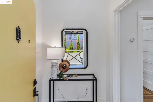 a view of entryway with wooden floor