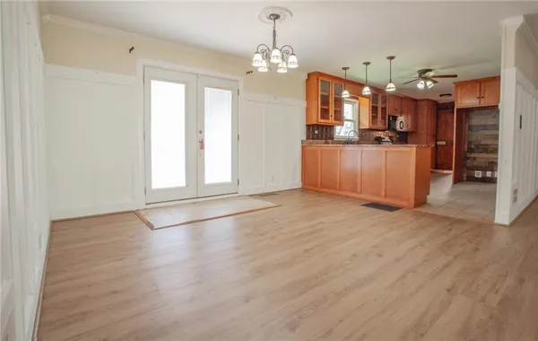 a view of a kitchen and a sink