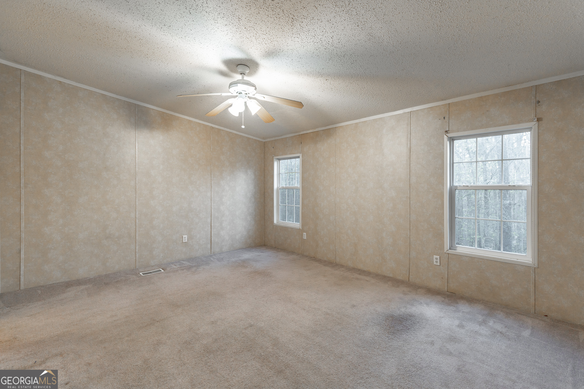 132 Short Hollow Road Trion, GA 30753 - Photo 19 of 46 an empty room with chandelier fan and windows