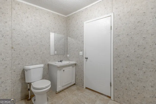 a bathroom with a sink a toilet and mirror