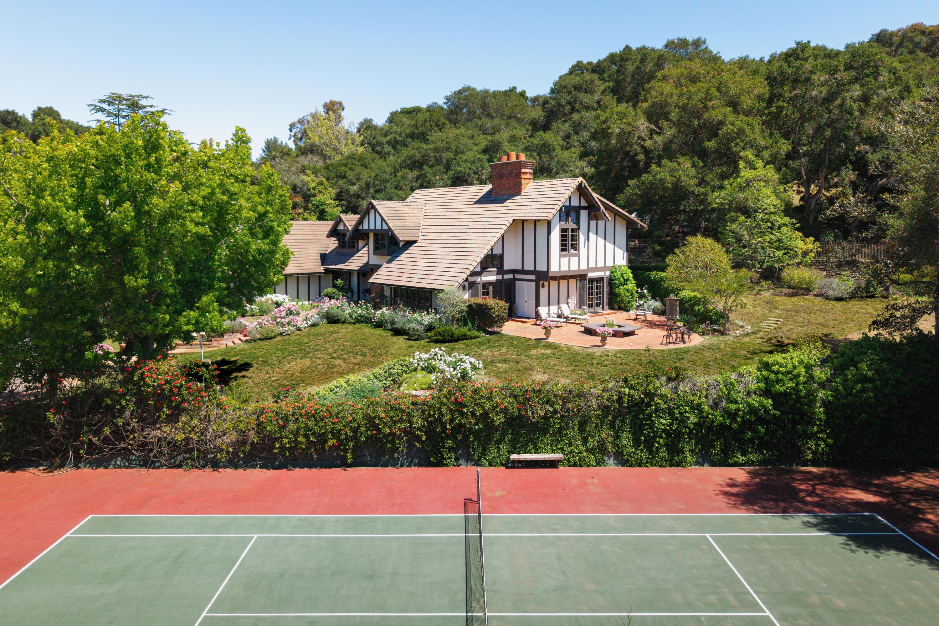 4385 Via Presada Santa Barbara, CA 93110 - Photo 3 of 37 Tennis Court & Main Residence
