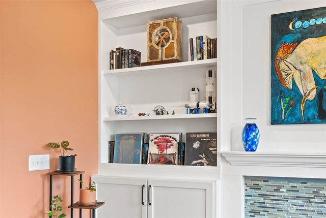 a shelf with books on it and a book shelf